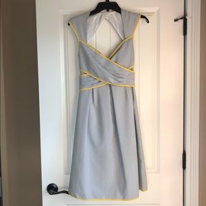 Seersucker Dress, Black and White Yellow, size 6